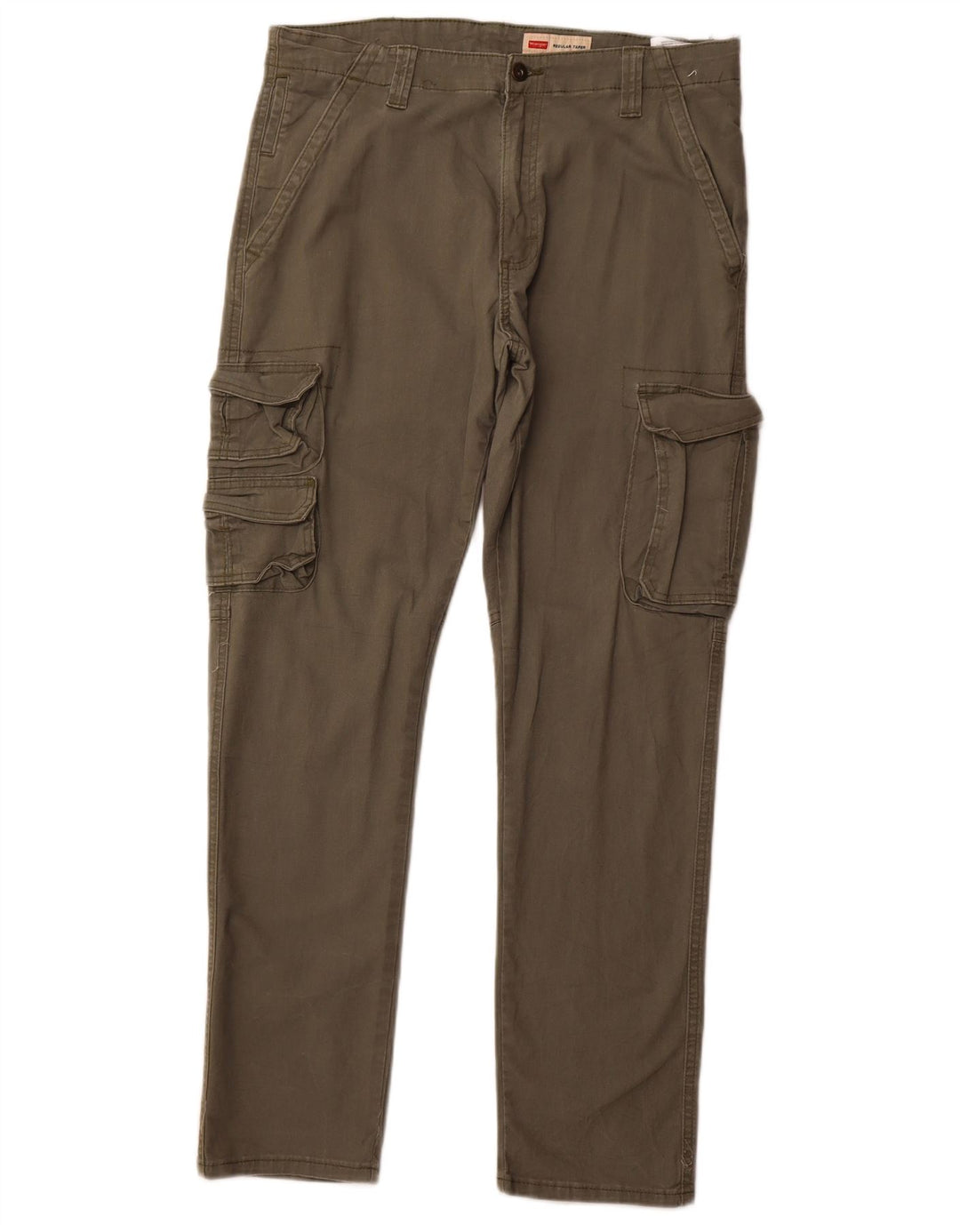 Pantaloni cargo affusolati vestibilità regolare da uomo Wrangler W34 L32 cotone verde