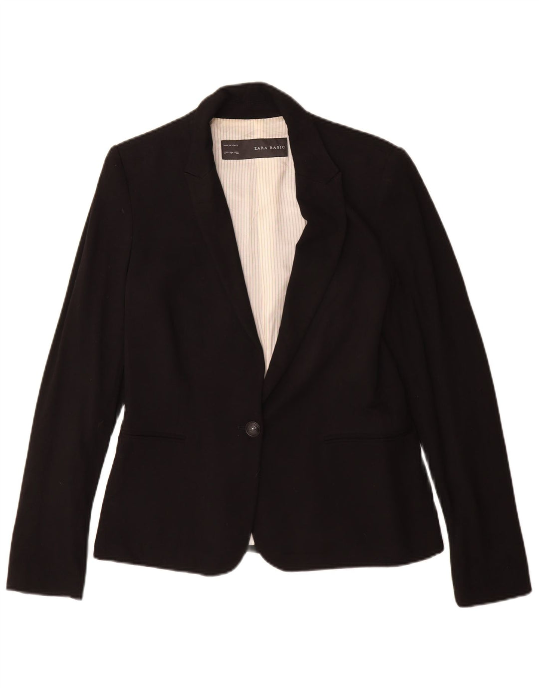 Giacca blazer a 1 bottone da donna Zara UK 16 grande viscosa nera