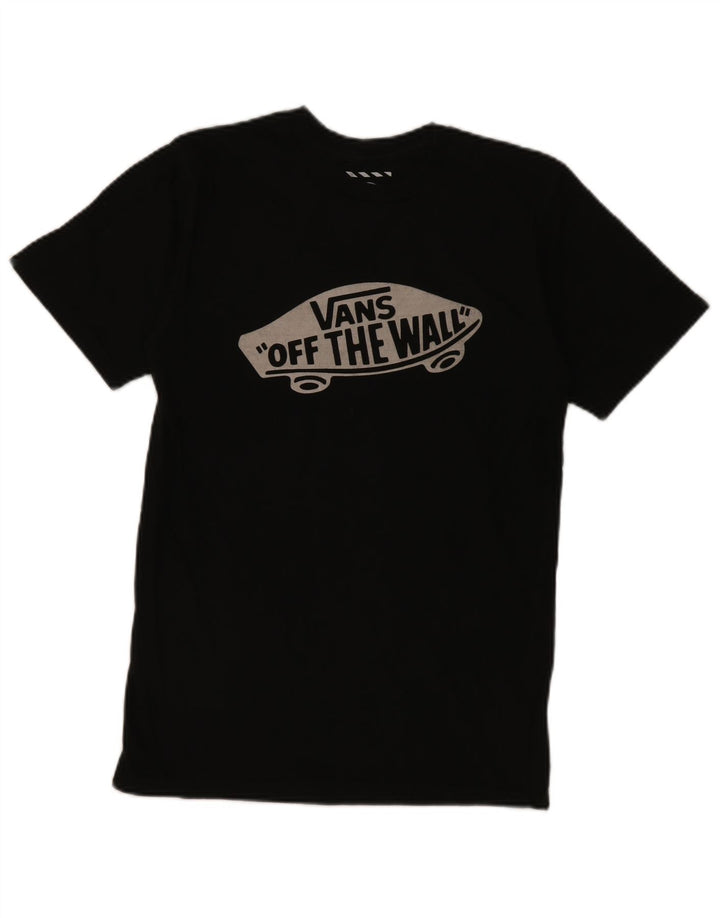 T-shirt grafica personalizzata da uomo Vans Top Small in cotone nero