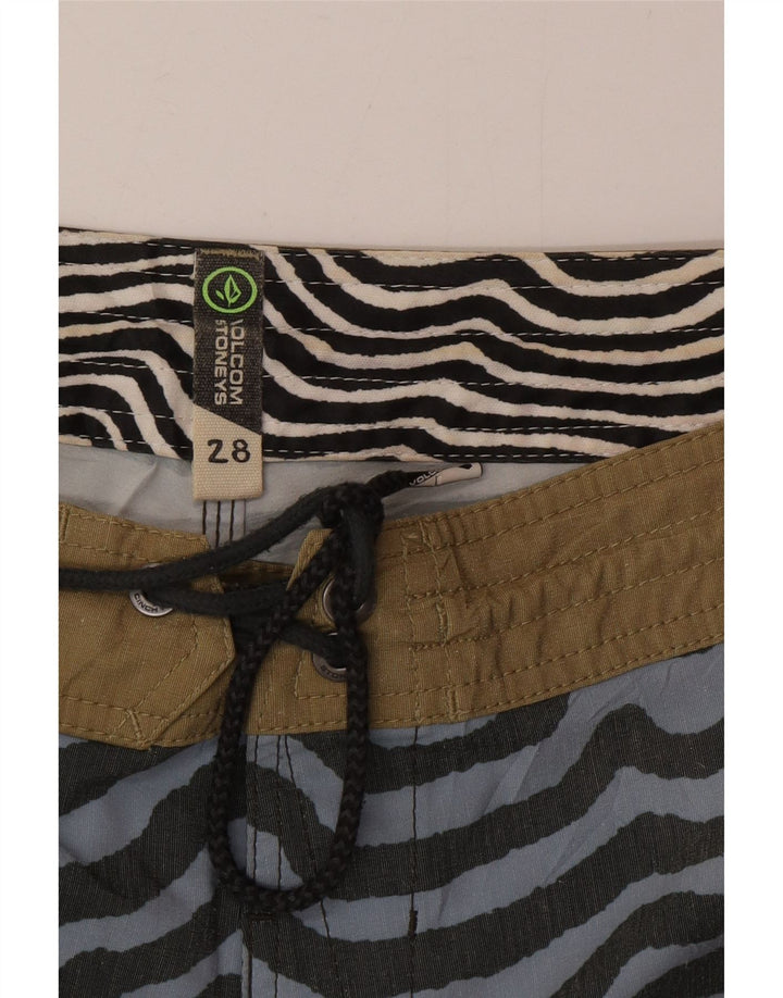 Pantaloncini da bagno da uomo Volcom piccoli grigi a righe