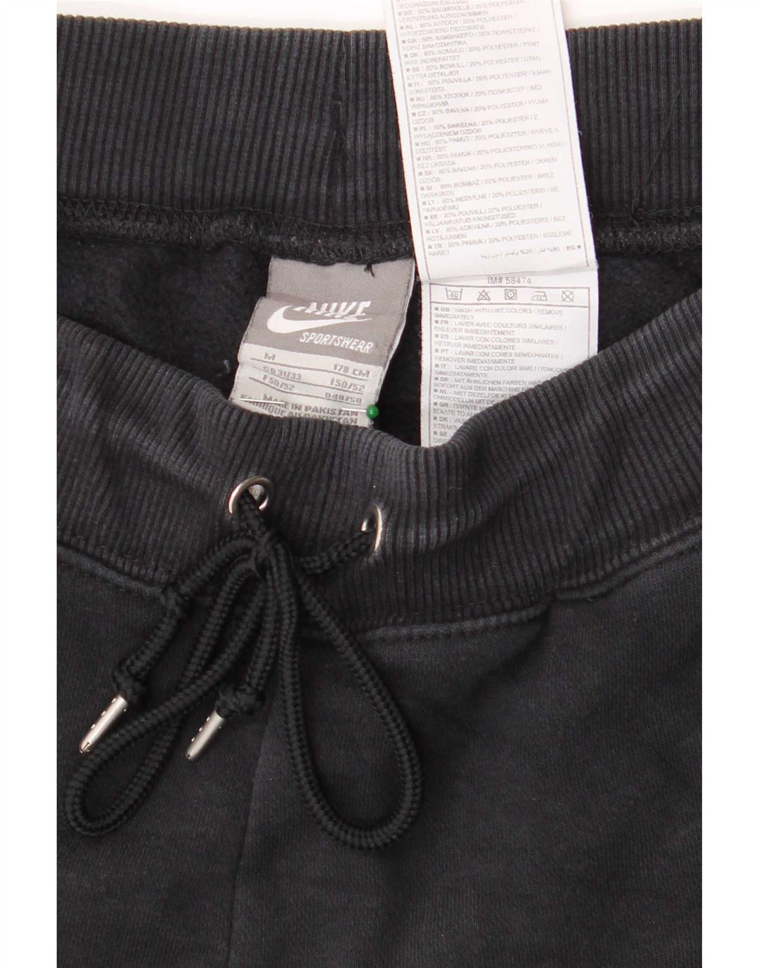 Pantaloni da tuta Nike da uomo in cotone nero medio