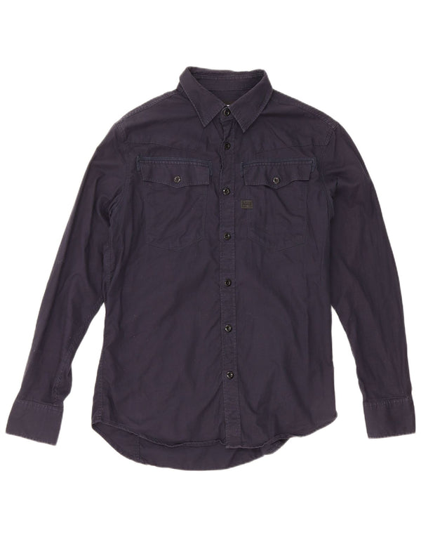 Camicia da uomo G-Star in cotone blu navy medio