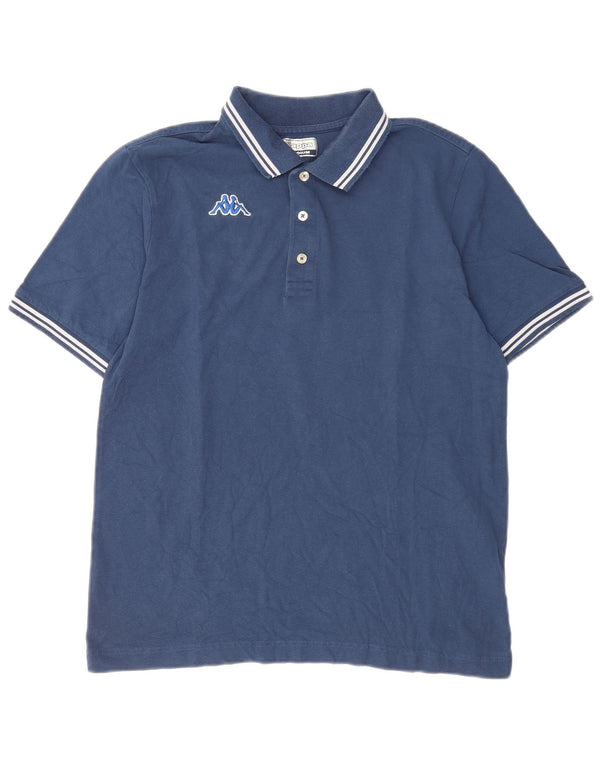 Polo Kappa da uomo a righe blu medio