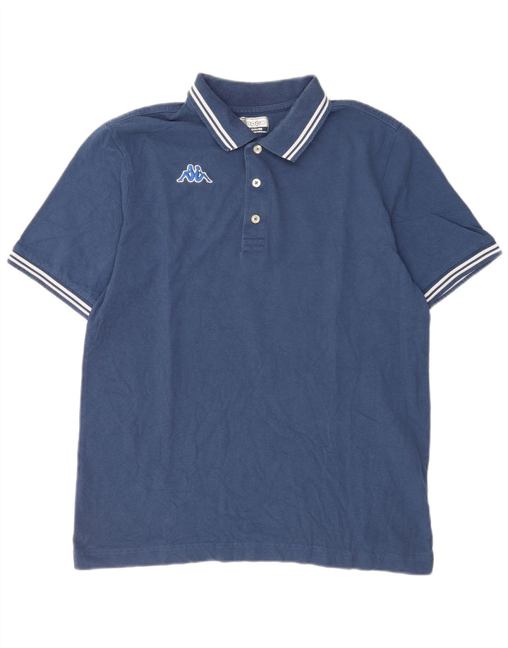 Polo Kappa da uomo a righe blu medio