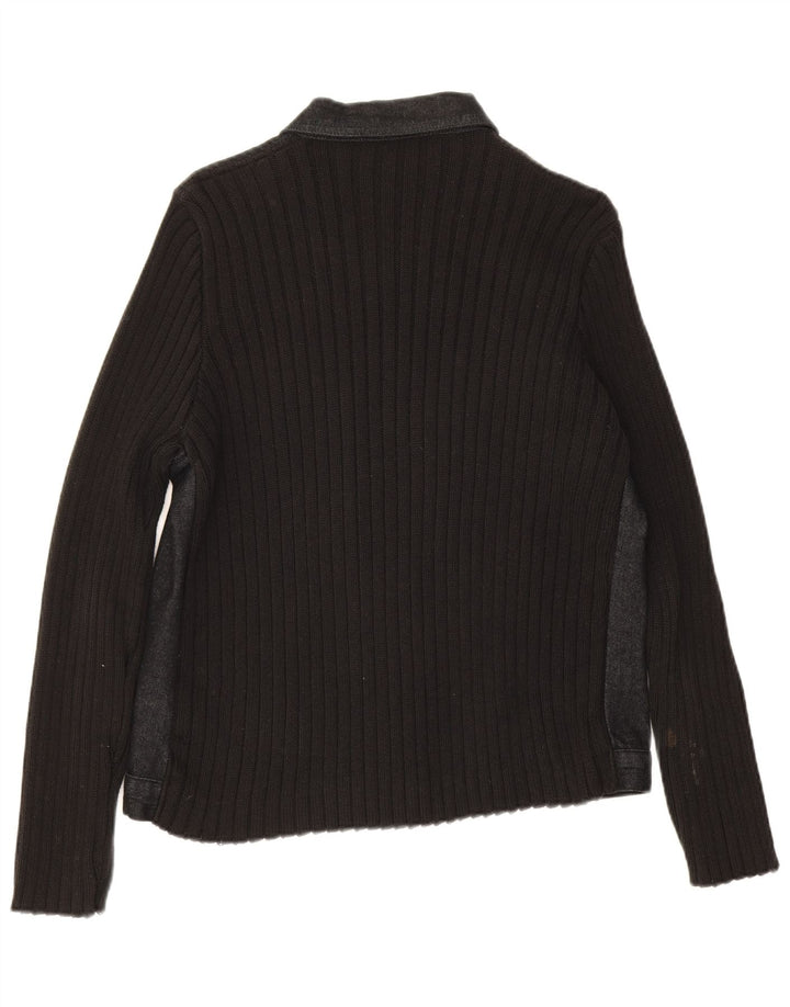 Maglione cardigan da donna Marks & Spencer UK 16 grande cotone nero