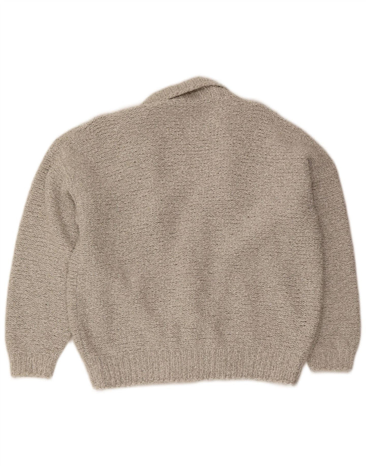Maglione cardigan doppiopetto vintage da uomo grigio medio