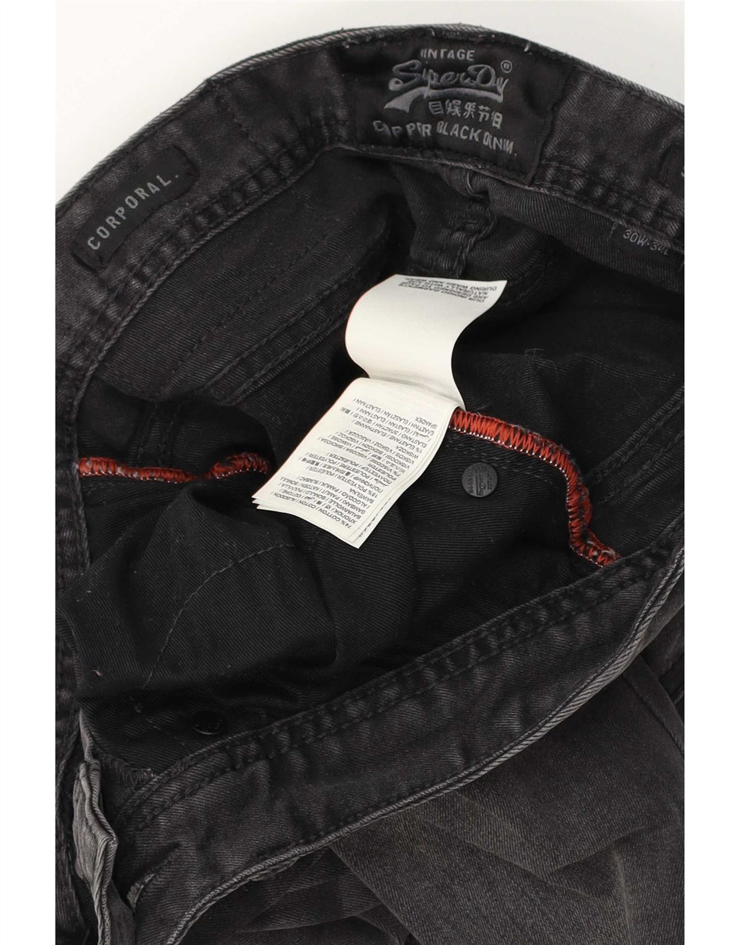 Jeans uomo corporal slim Superdry W30 L34 cotone grigio