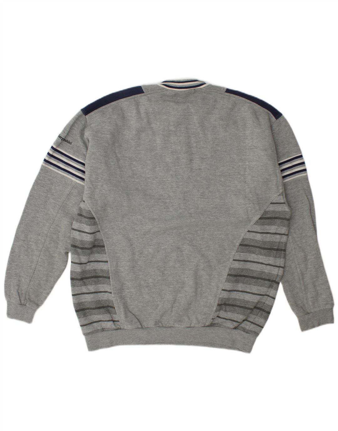 Sergio Tacchini Felpa da uomo con zip e collo maglione XL grigio color block