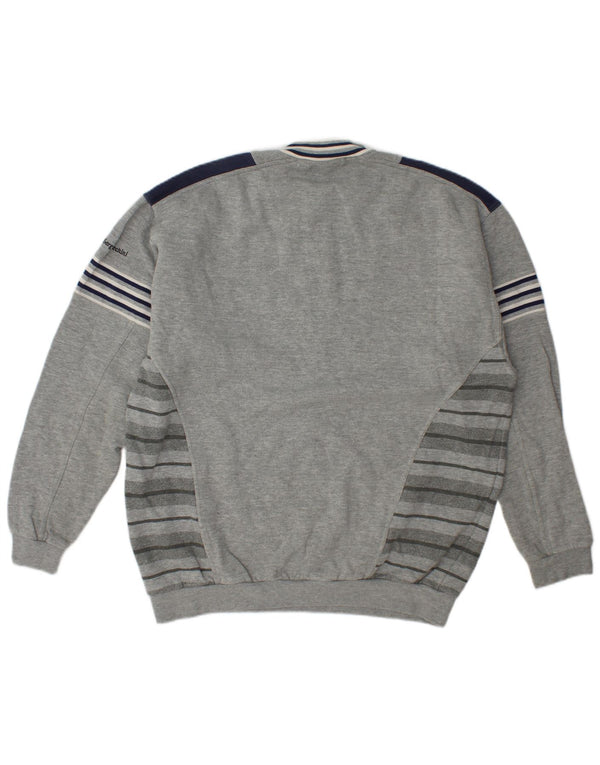 Sergio Tacchini Felpa da uomo con zip e collo maglione XL grigio color block