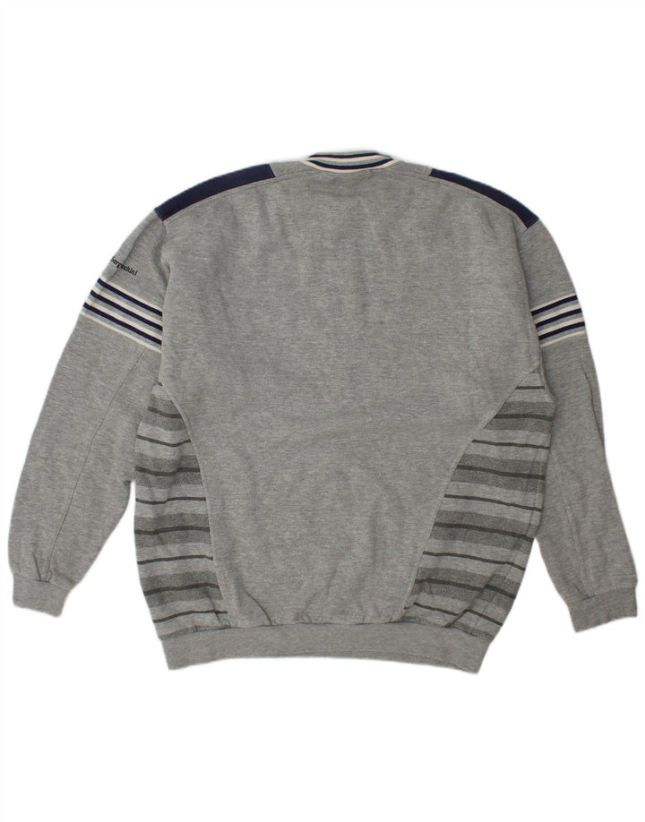 Sergio Tacchini Felpa da uomo con zip e collo maglione XL grigio color block