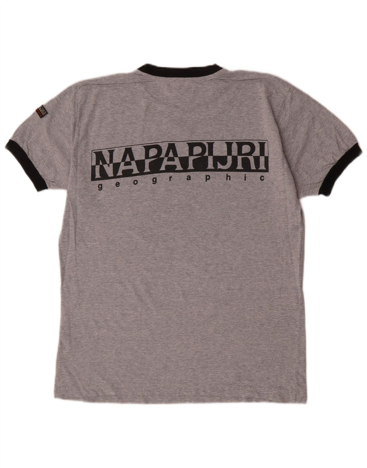 T-shirt grafica da uomo Napapijri Top in cotone grigio medio