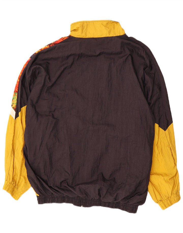 Giacca da ginnastica vintage da uomo 2XL in nylon color block nero