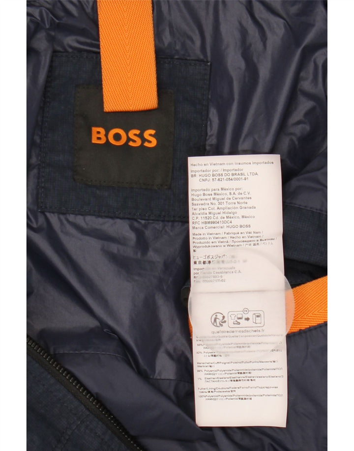 Giubbotto bomber con cappuccio da uomo Hugo Boss EU 48 medio blu navy in poliammide