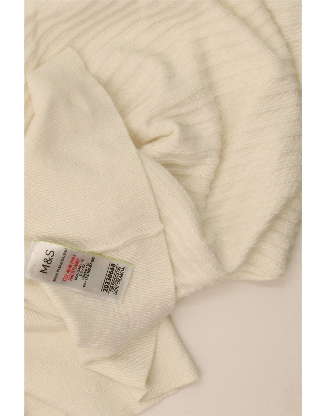 Maglione maglione con scollo a barca da donna Marks & Spencer UK 14 medio bianco sporco
