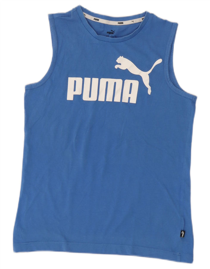 Canotta grafica Puma da ragazzo 13-14 anni in cotone blu