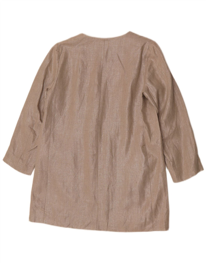 Giacca blazer aperta da donna Zara UK 14 Lino beige medio