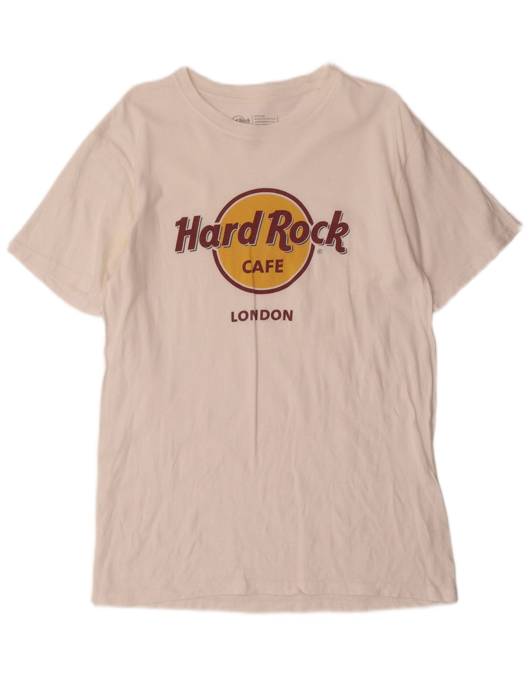 HARD ROCK CAFE T-shirt grafica da uomo di Londra, cotone bianco medio