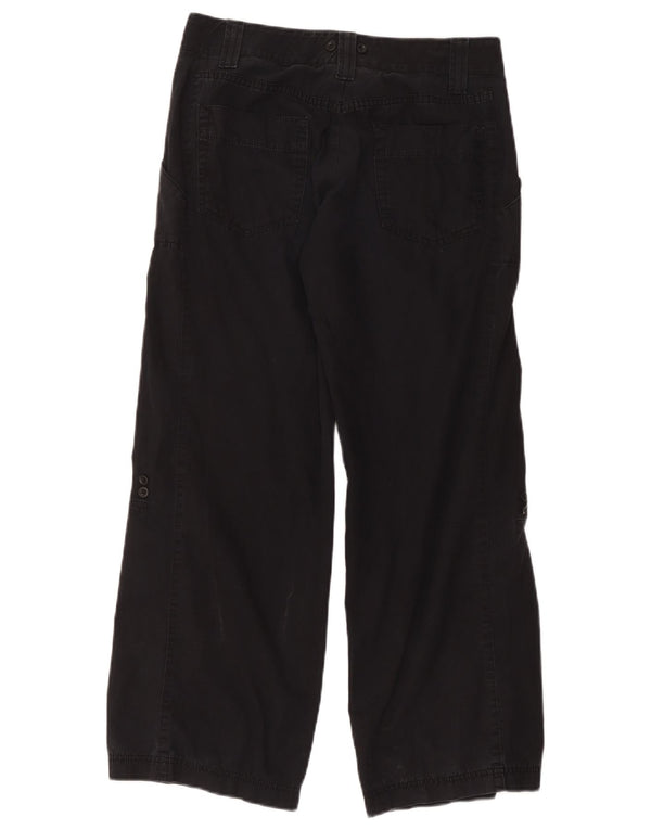 Pantaloni casual a vita alta da donna Marks & Spencer UK 10 piccoli W32 L27 neri