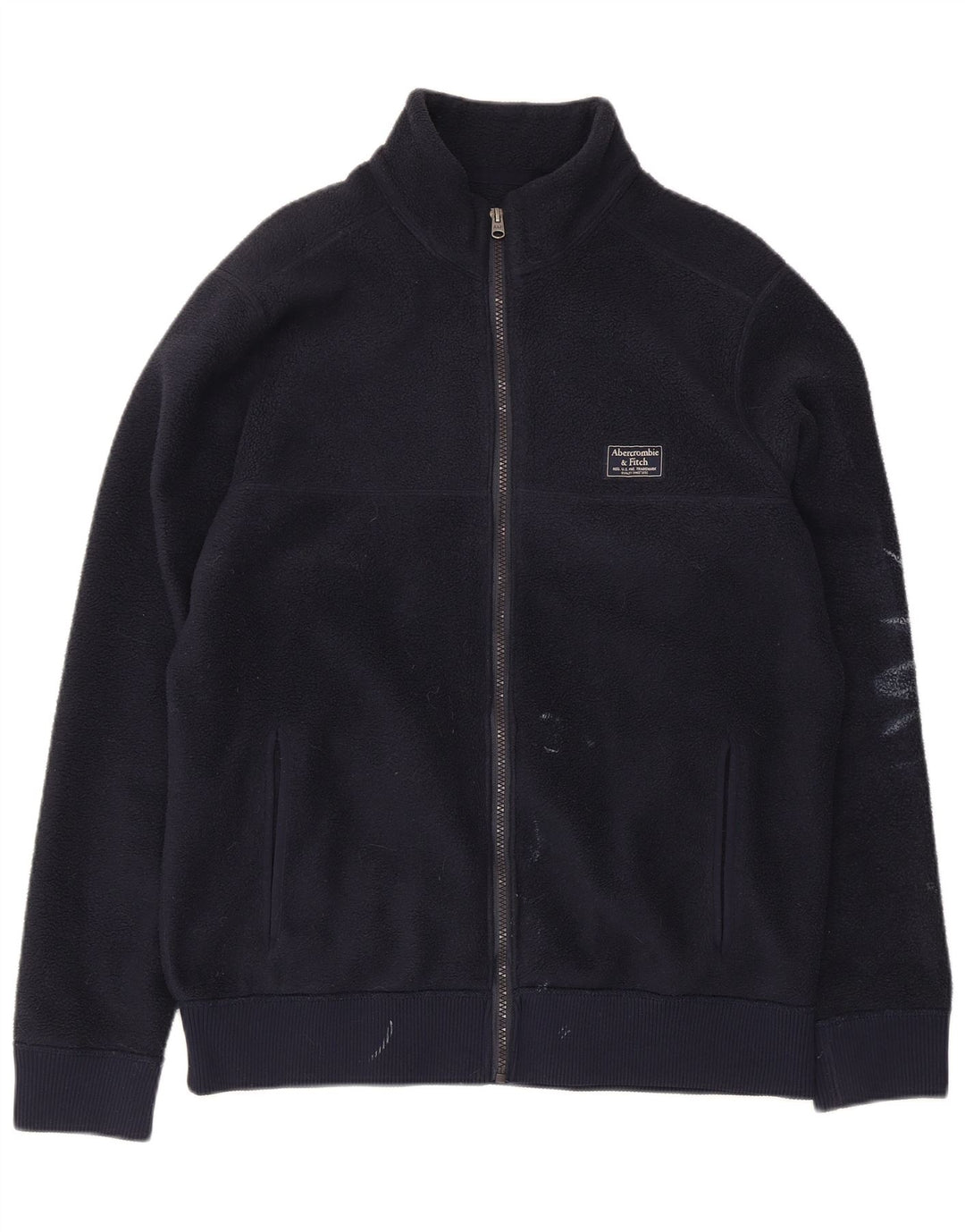 Giacca in pile da uomo Abercrombie & Fitch UK 38 poliestere medio blu navy