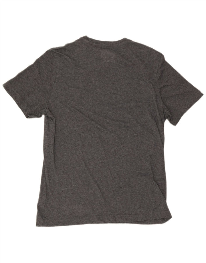 T-shirt grafica Reebok da uomo con vestibilità regolare, top grande in poliestere chiazzato grigio