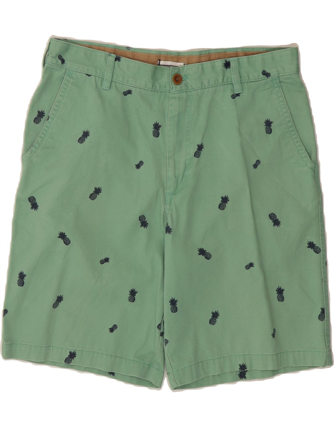 IZOD Mens Abstract Pattern Chino Shorts W36 Large Green Cotton Vintage Izod and Second-Hand Izod from Messina Hembry 