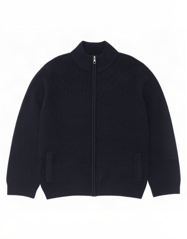 Marks & Spencer Mens Full Zip Cardigan Sweater 2XL Navy Blue Acrylic