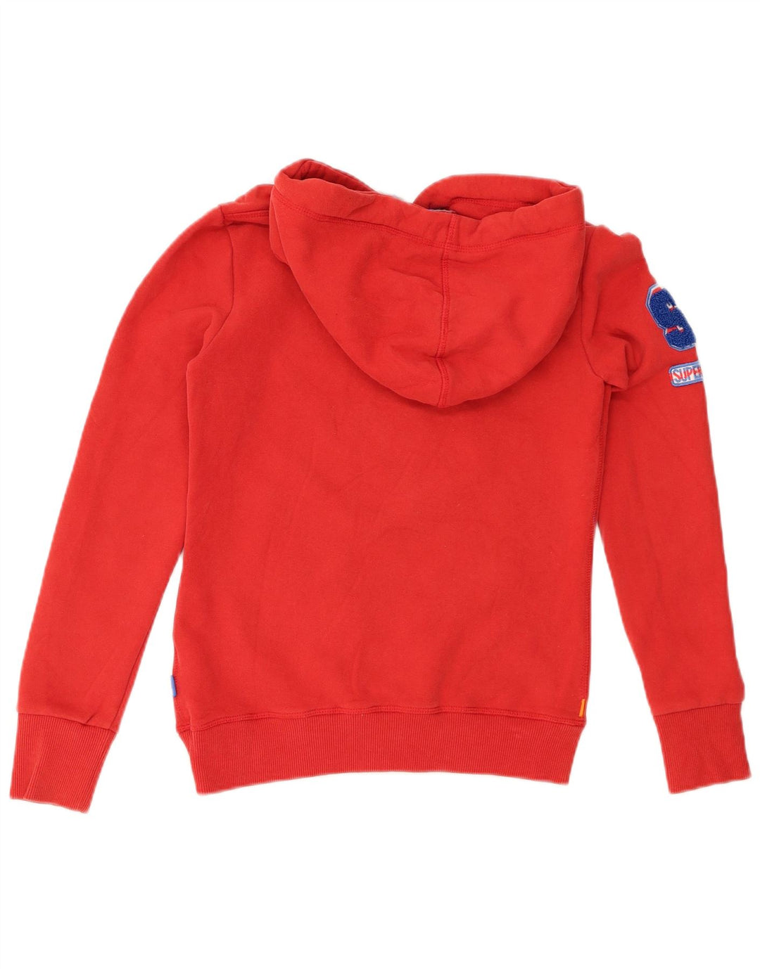Maglione con cappuccio grafico da donna SUPERDRY UK 6 XS rosso cotone