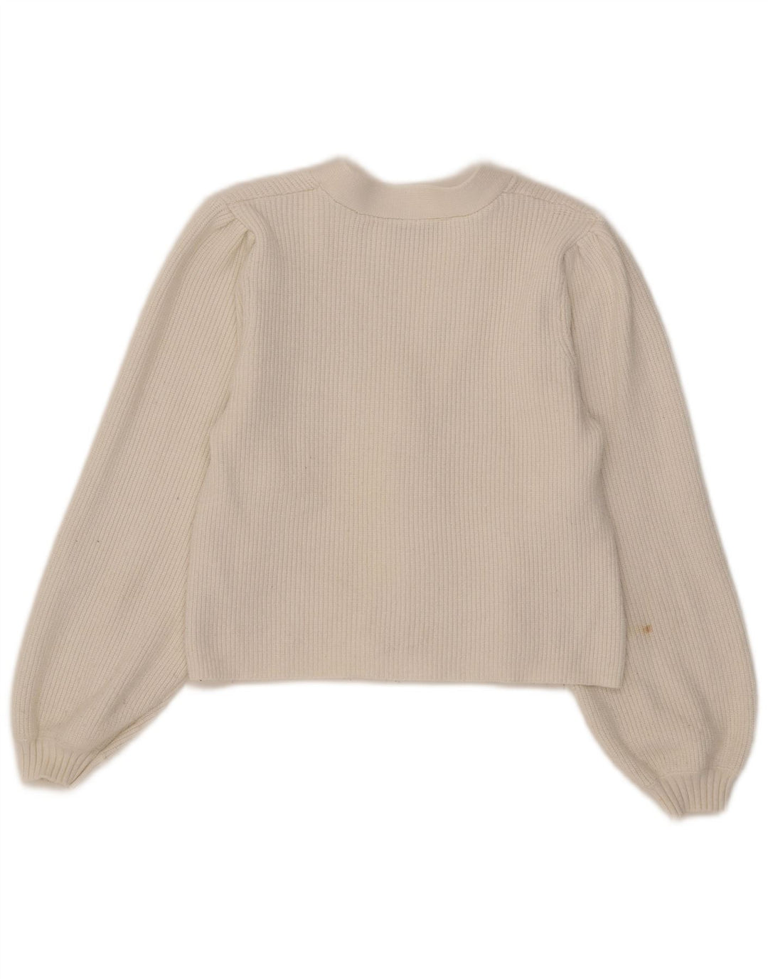 Maglione cardigan corto da donna Zara UK 12 Viscosa bianca media