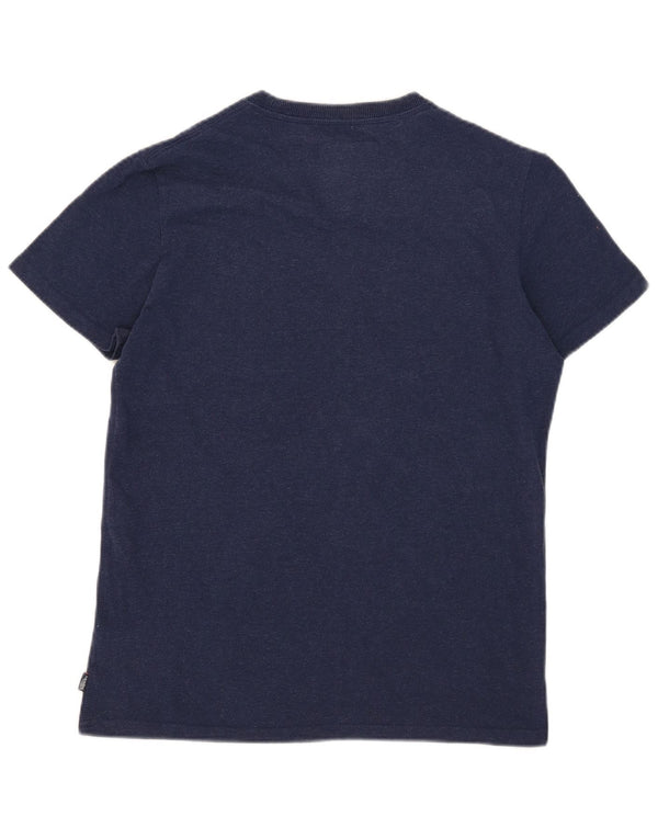 T-shirt grafica da uomo Superdry Top grande in cotone blu navy