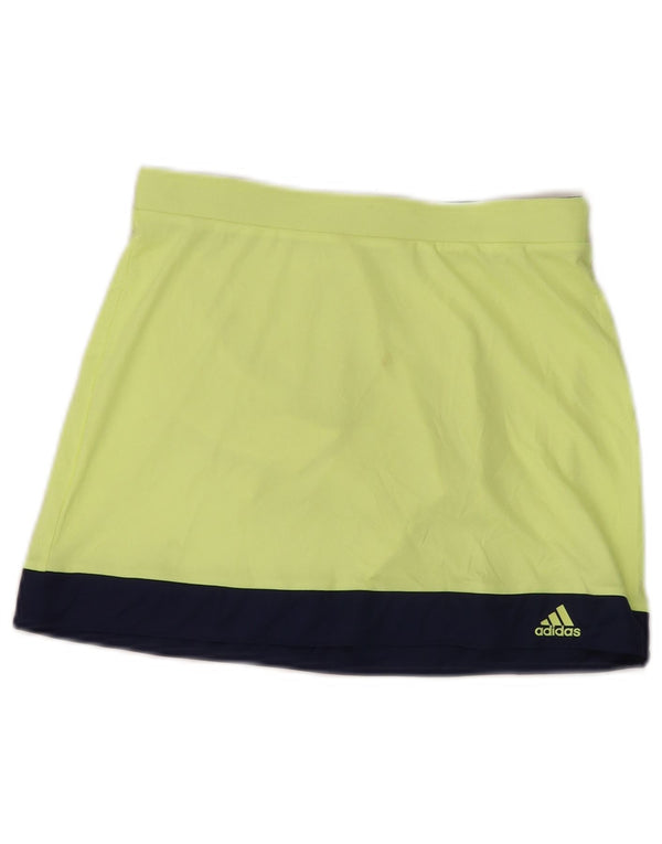 Adidas Girls Climalite Skort 11-12 Years  Yellow Colourblock Polyester