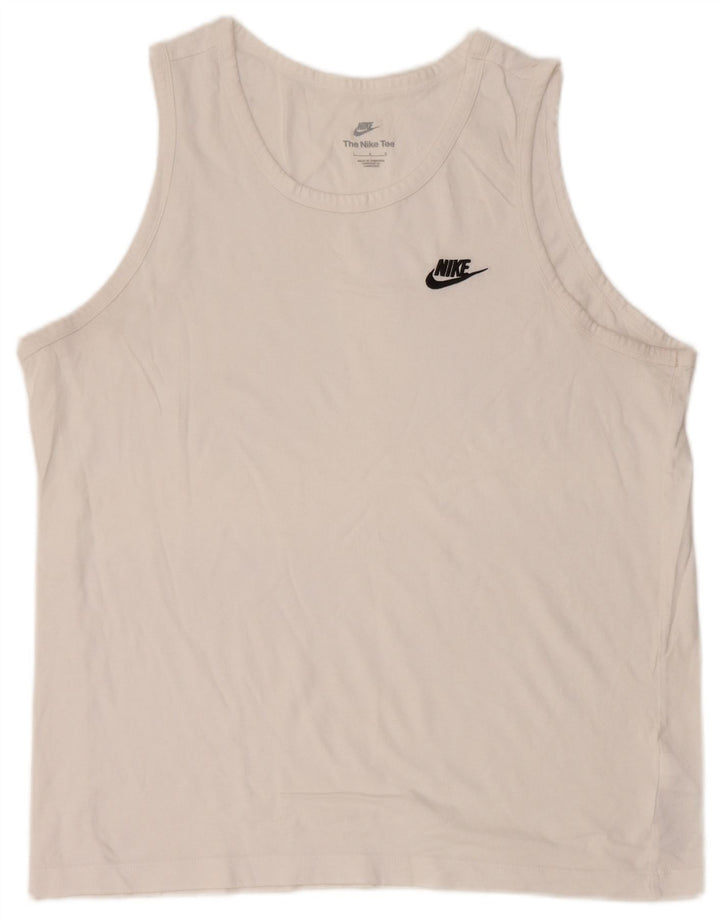 Canotta Nike da uomo grande in cotone bianco