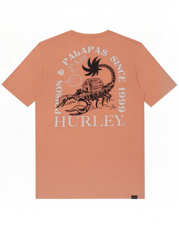 T-shirt grafica da uomo Hurley Top piccola in cotone rosa