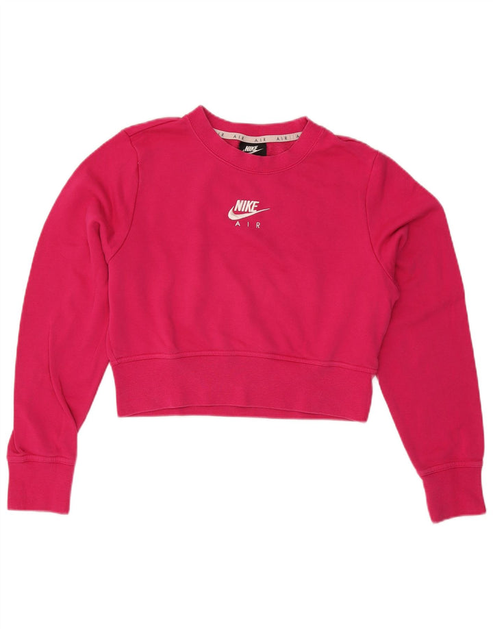 Felpa con grafica corta Nike da donna UK 14 cotone rosa medio