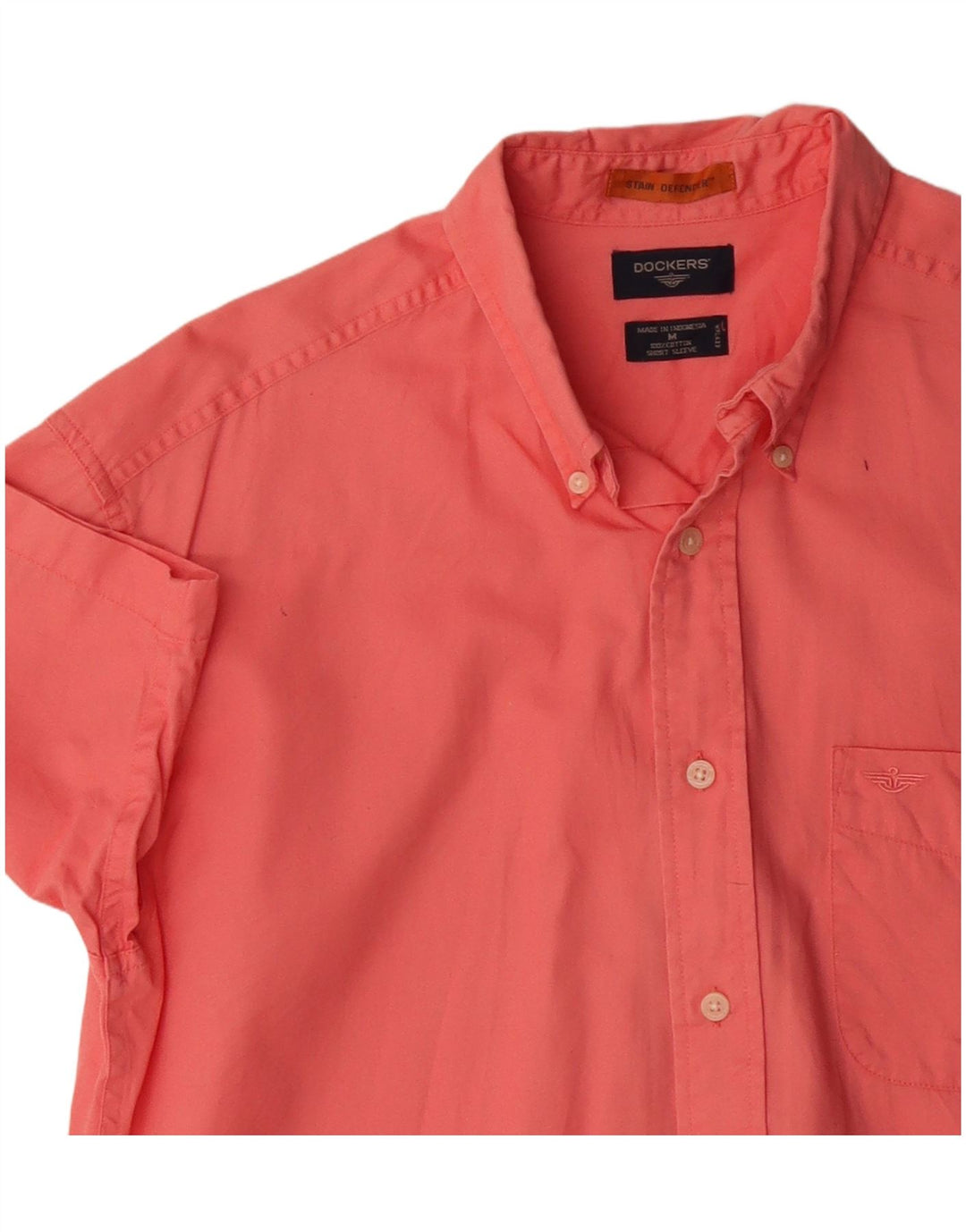 Camicia da uomo a maniche corte Dockers in cotone rosa medio
