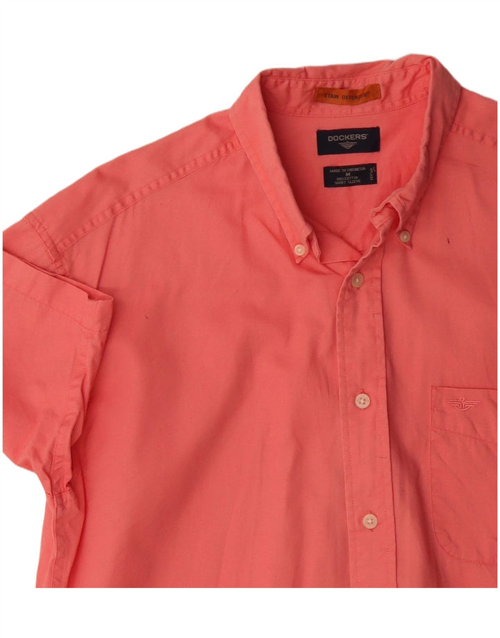 Camicia da uomo a maniche corte Dockers in cotone rosa medio