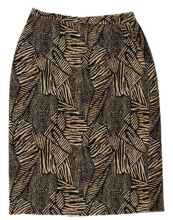 Gonna a tubino da donna Eastex UK 16 grande W36 nera stampa animalier