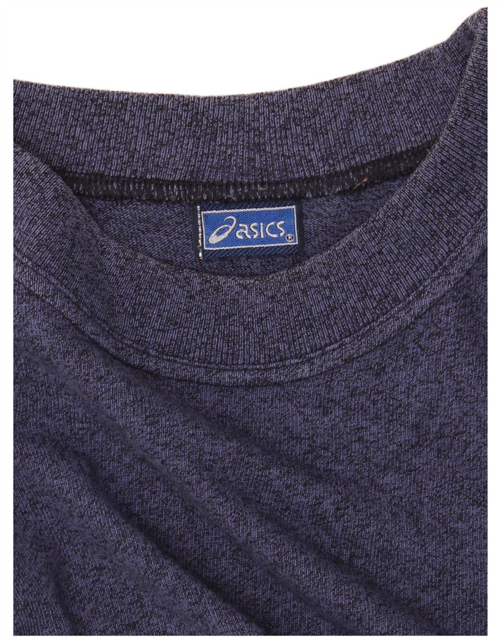 T-shirt grafica da uomo Asics, taglia grande, in cotone screziato blu navy