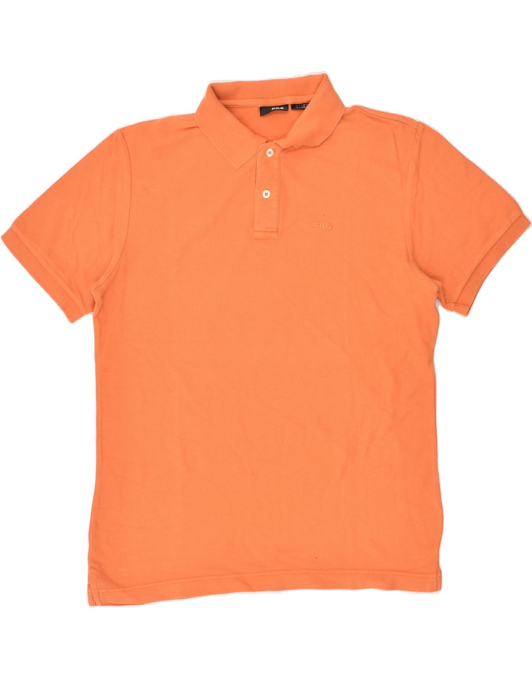 FILA Mens Polo Shirt Medium Orange Cotton | Vintage Fila | Thrift | Second-Hand Fila | Used Clothing | Messina Hembry 
