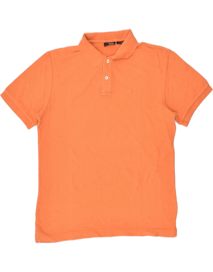 FILA Mens Polo Shirt Medium Orange Cotton | Vintage Fila | Thrift | Second-Hand Fila | Used Clothing | Messina Hembry 