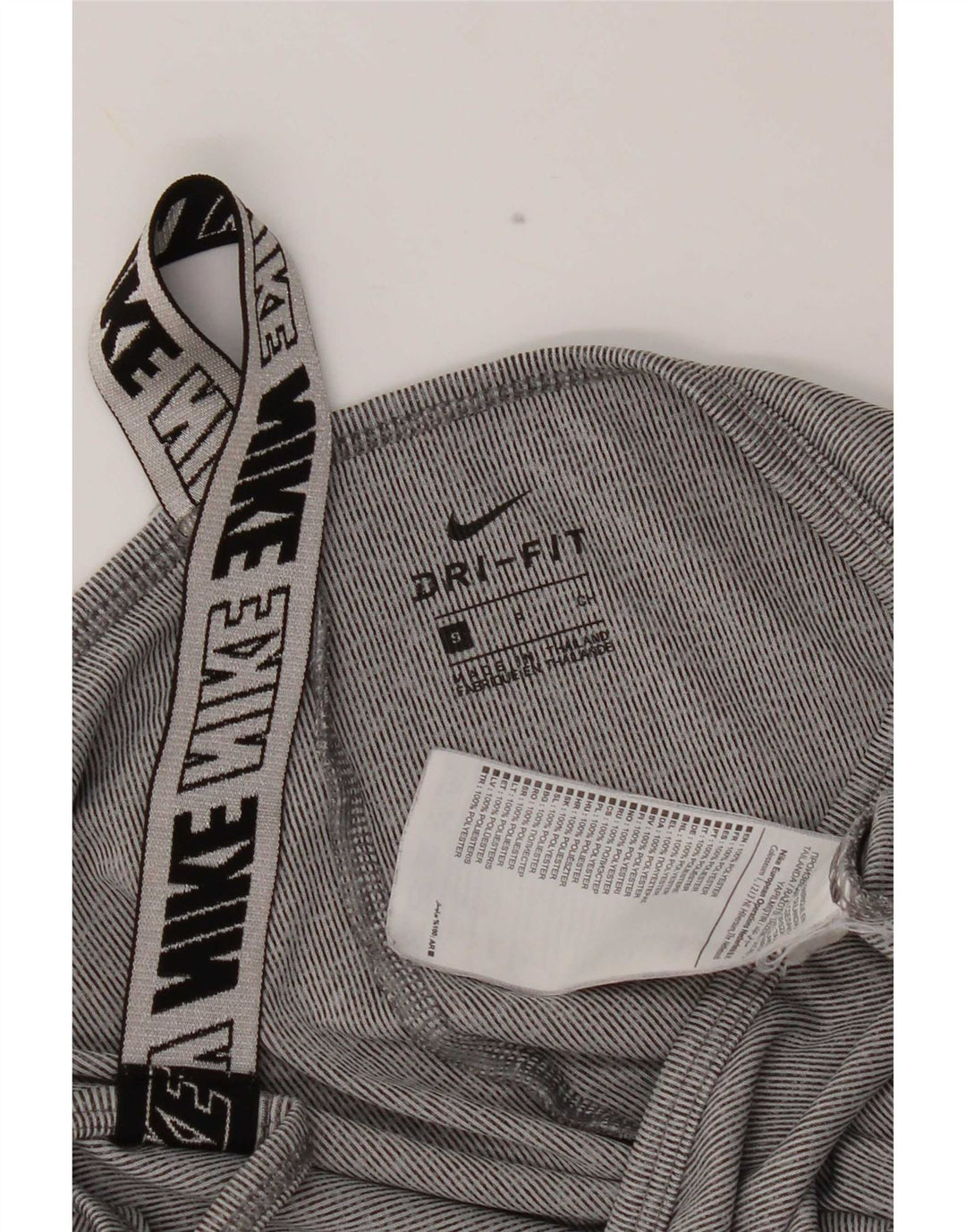 Canotta grafica Nike Dri Fit da donna UK 8 Small Grigio Colourblock in poliestere
