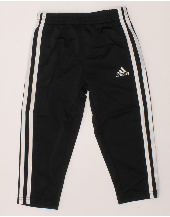 ADIDAS Boys Tracksuit Trousers 2-3 Years Black Polyester Vintage Adidas and Second-Hand Adidas from Messina Hembry 