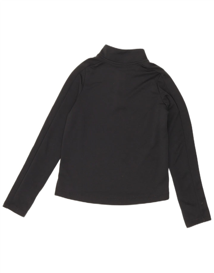 Top della tuta pullover Nike Dri Fit con zip e collo per ragazze 10-11 anni, colore nero medio