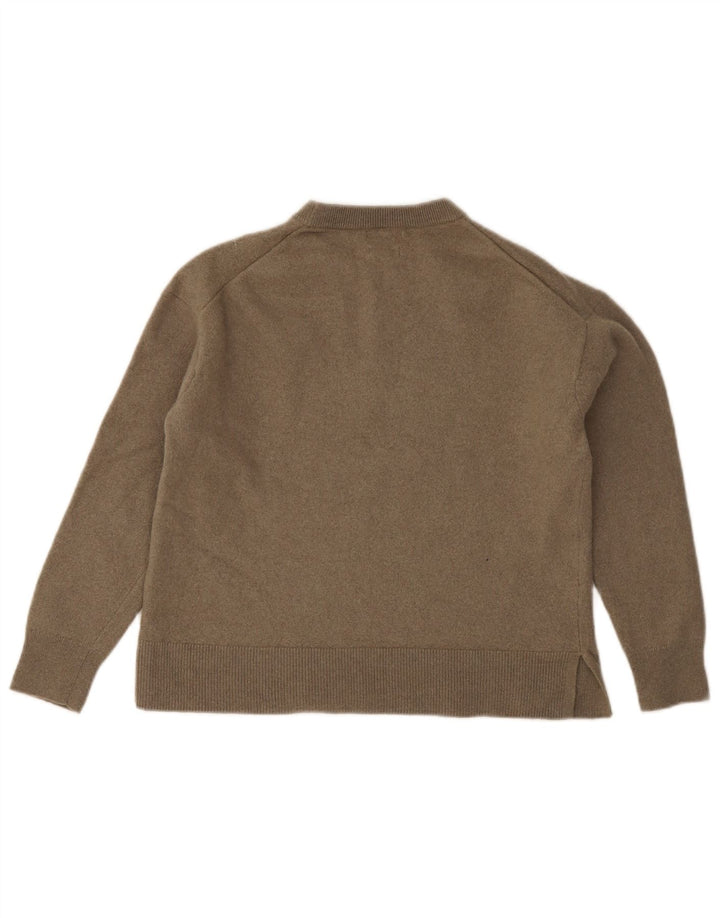 Maglione maglione girocollo da donna Massimo Dutti UK 14 grande lana grigia