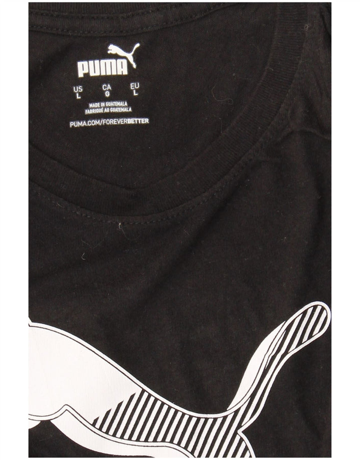 PUMA Womens Graphic T-Shirt Top UK 16 Large Black