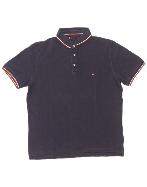 Polo slim fit da uomo Tommy Hilfiger XL in cotone blu navy