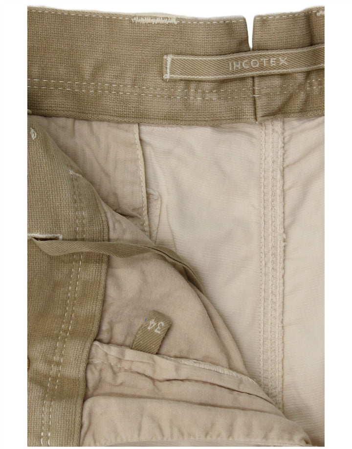 INCOTEX Mens Cargo Shorts W34 Large Off White