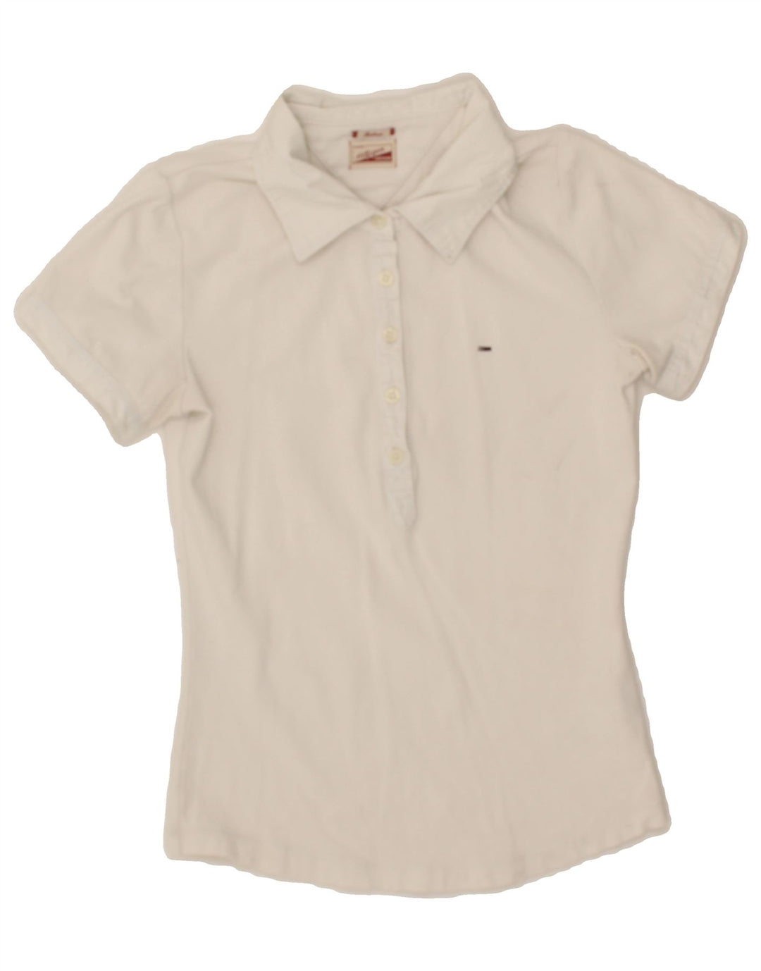 TOMMY HILFIGER Womens Polo Shirt UK 12 Medium White Cotton Vintage Tommy Hilfiger and Second-Hand Tommy Hilfiger from Messina Hembry 