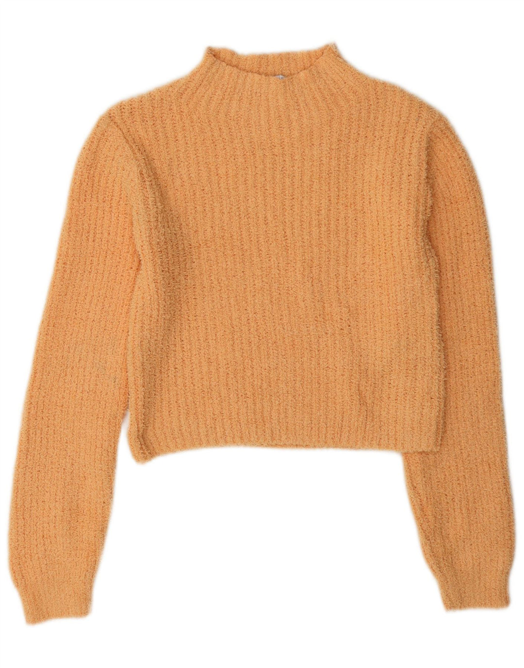 Maglione corto a collo alto da donna Zara UK 10 piccolo poliestere arancione