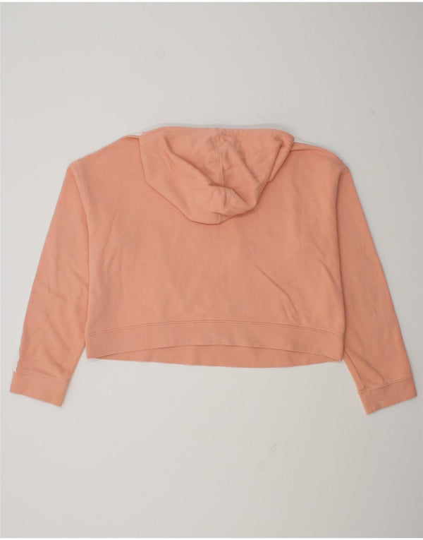 Felpa con cappuccio corta da donna Adidas UK 18 XL cotone arancione