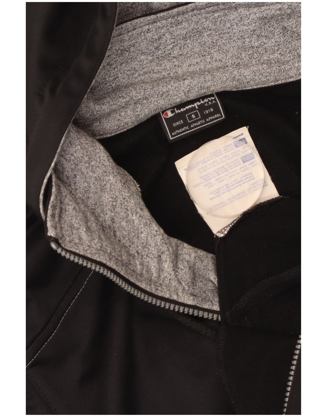 Giacca sportiva da uomo con cappuccio Champion, piccola, in poliestere color block nero